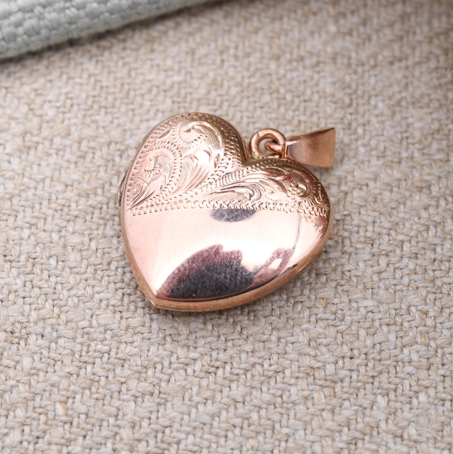 Vintage 9ct Rose Gold Heart Locket Pendant c. 2000s - Love Heart Shape Locket Charm Pendant | Sentimental Jewellery Gift for Her Two Photos