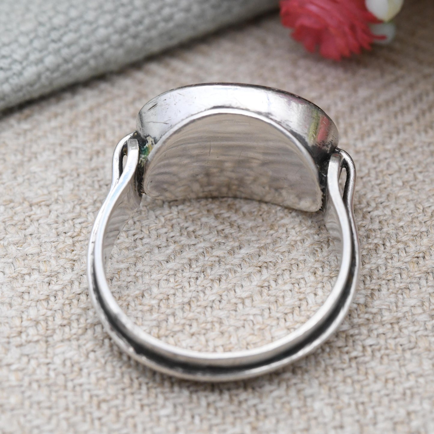 Vintage Silver Monogram Signet Ring - Chunky Engraved Initial Ring JB | Sentimental Silver Jewellery | UK Size - S 1/2 | US Size - 9 1/4
