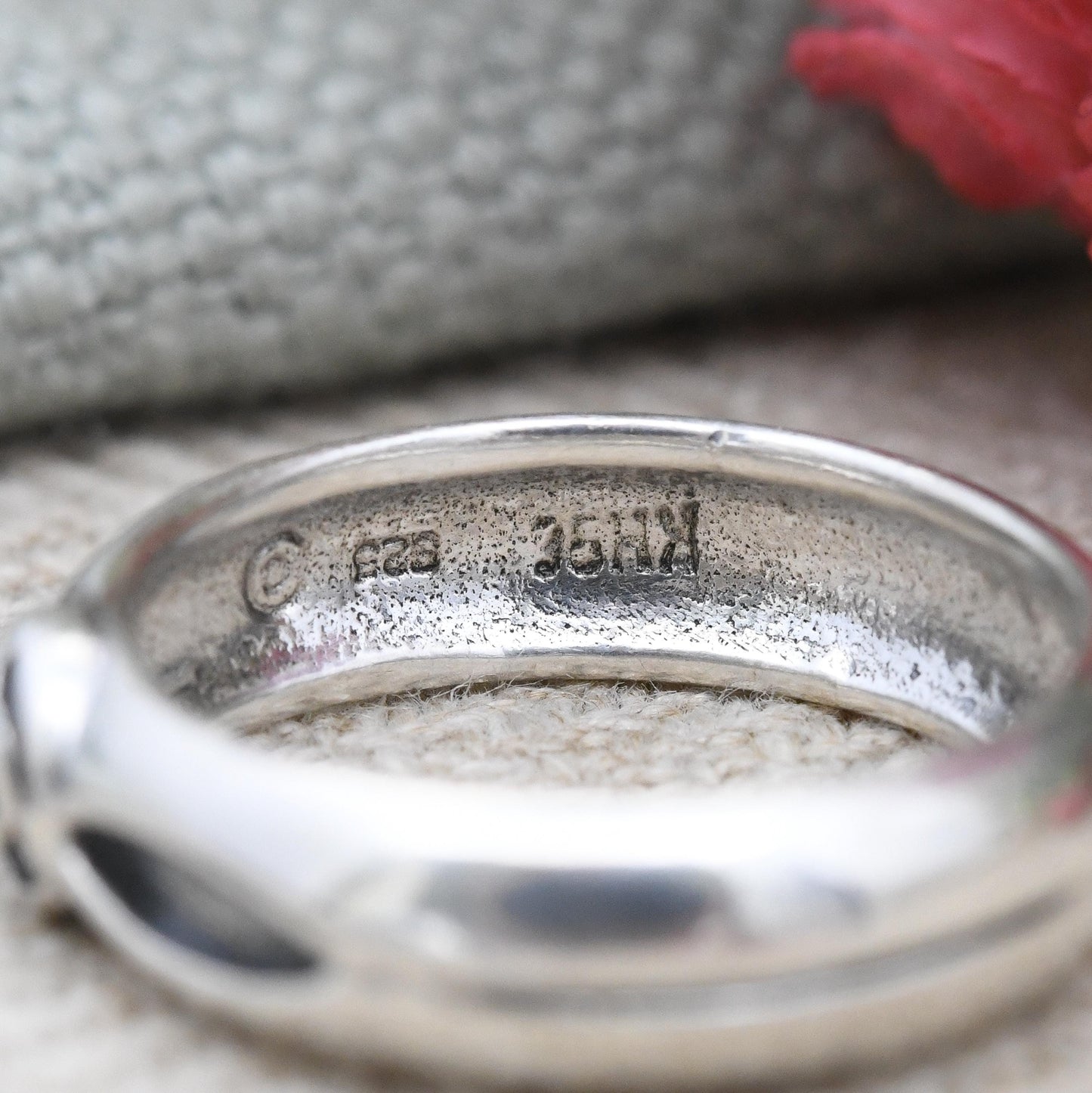 Vintage Sterling Silver Celtic Flower Band Ring by Kit Heath - Glasgow Rose Everyday Unisex Jewellery | UK Size - K 1/2 | US Size - 5 1/2