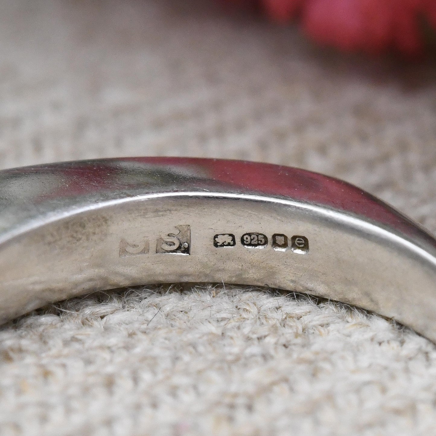 Diamond Sterling Silver Square Band Ring 2004 - Unusual Designer Silver Jewellery | Stacking Ring | UK Size - K 1/2 | US Size - 5 1/2