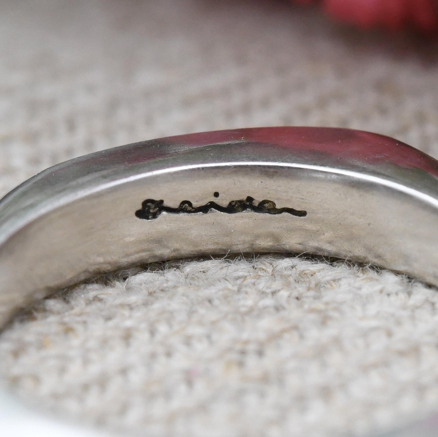 Diamond Sterling Silver Square Band Ring 2004 - Unusual Designer Silver Jewellery | Stacking Ring | UK Size - K 1/2 | US Size - 5 1/2