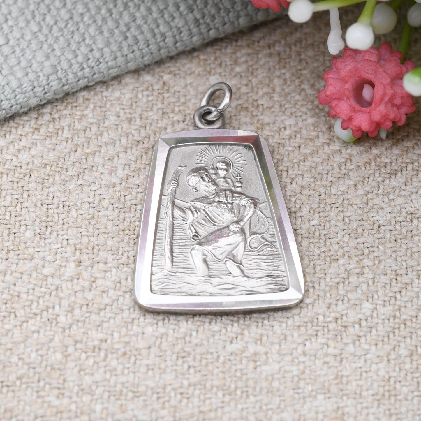 Vintage Sterling Silver St. Christopher Pendant - Patron Saint of Travelling | Christian Religious Jewellery Gift for Adventurer