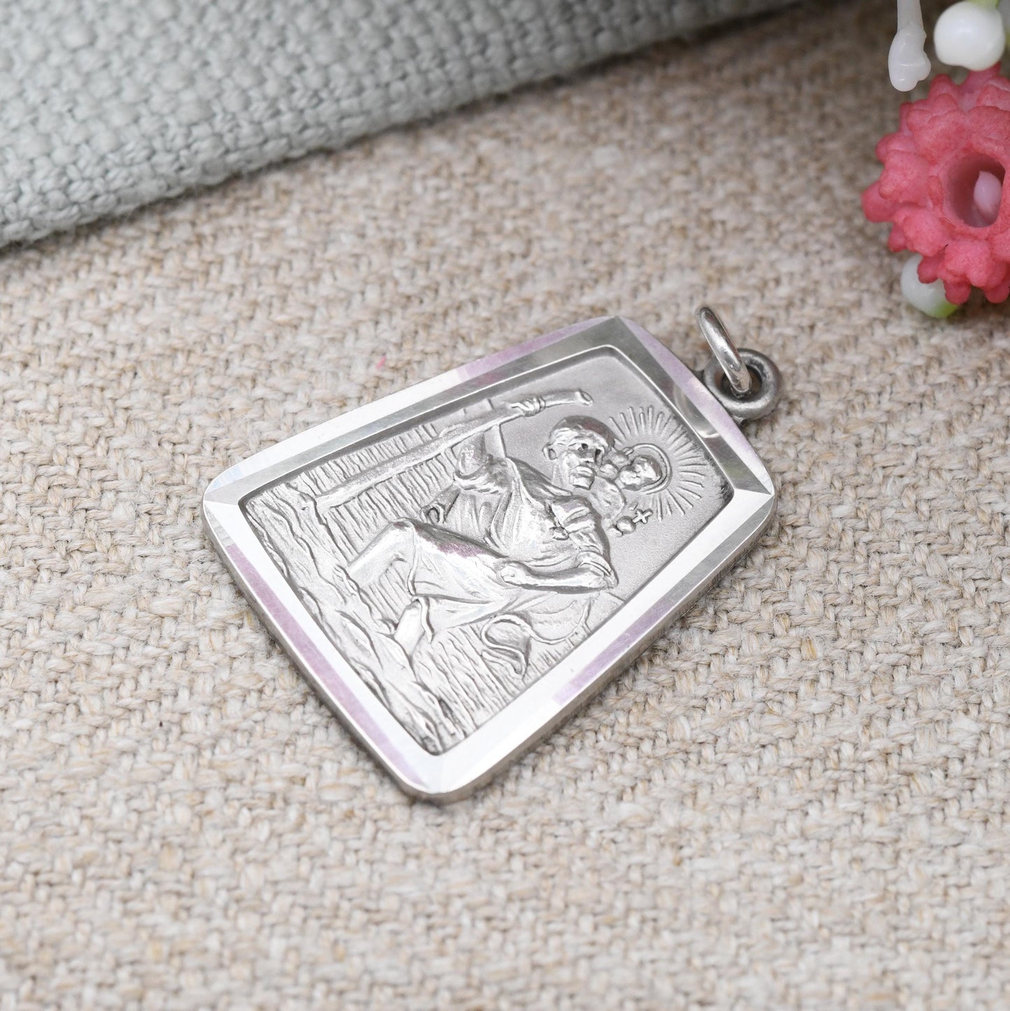 Vintage Sterling Silver St. Christopher Pendant - Patron Saint of Travelling | Christian Religious Jewellery Gift for Adventurer