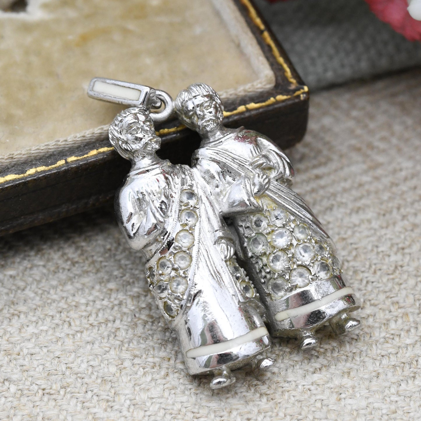 Sterling Silver Gemini Pendant - Ancient Men Twin Boys Astrological Zodiac Star Sign | Chunky Statement Necklace Charm | May June Birthday