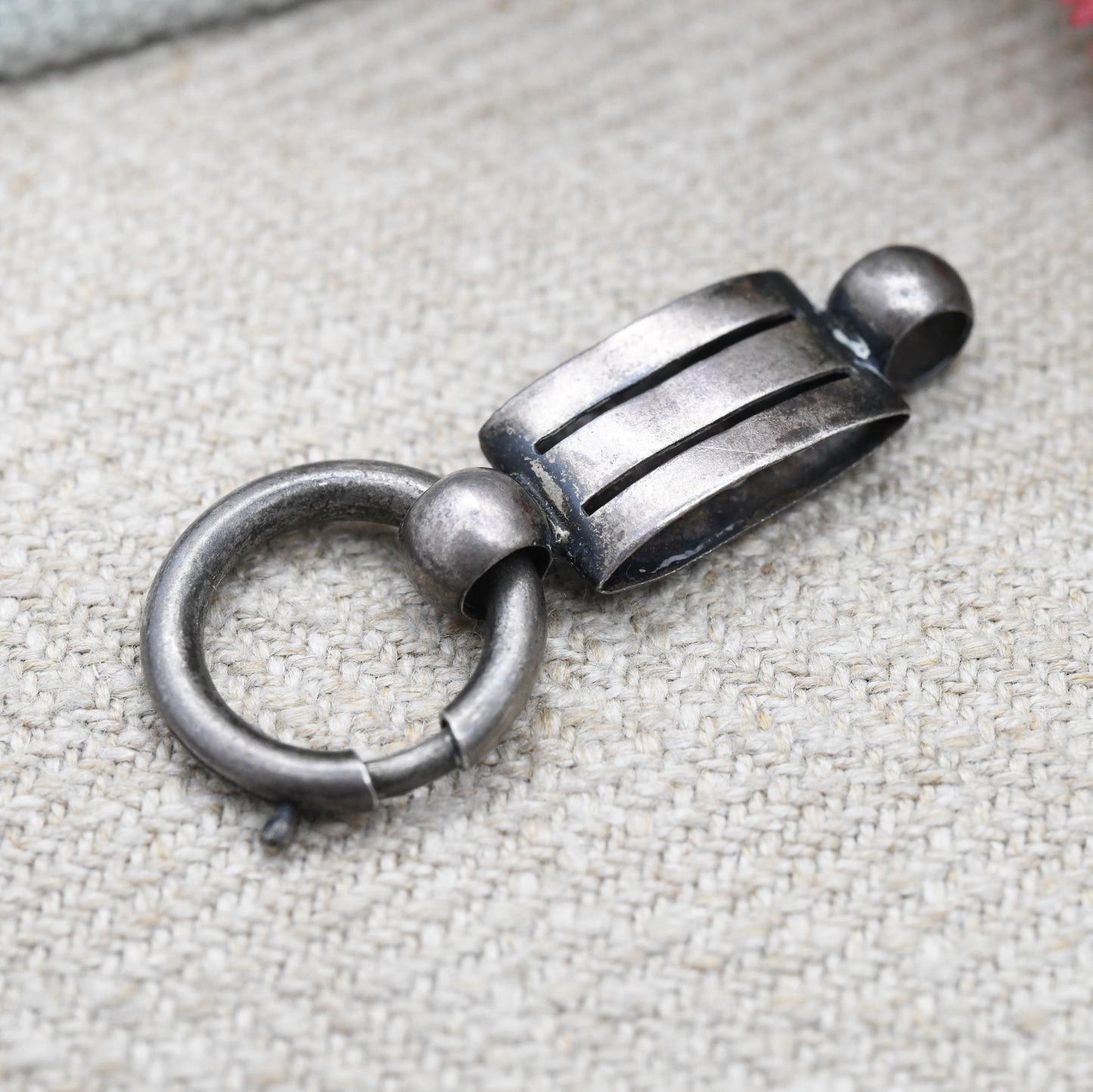 Antique Victorian Silver Bolt Clasp - Oversized Spring Ring Clasp | for Charm Bracelet Pendant Collection