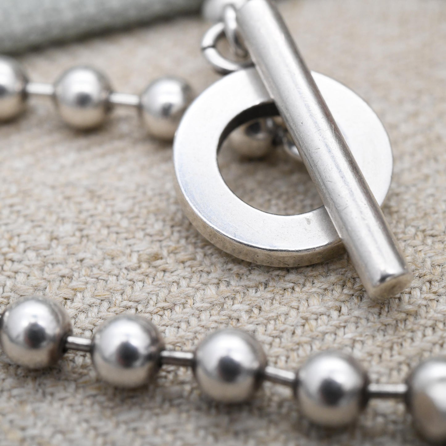 Gucci Boule Necklace and Bracelet Set Sterling Silver with Toggle and Ring Clasp - Beaded Popcorn Ball Chain | T-Bar Clasp | Signed Designer