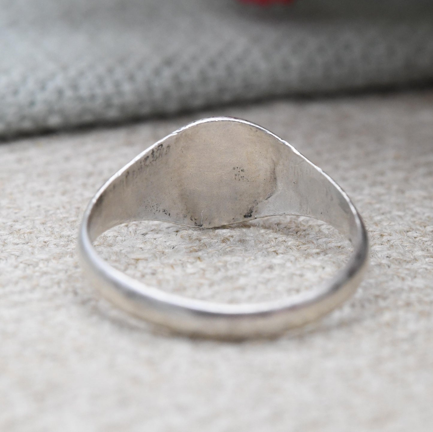 Vintage Sterling Silver Signet Ring - Mid-Century Small Unisex Ring Engraved Pattern | Everyday Pinkie Ring | UK Size - K | US Size - 5 1/4