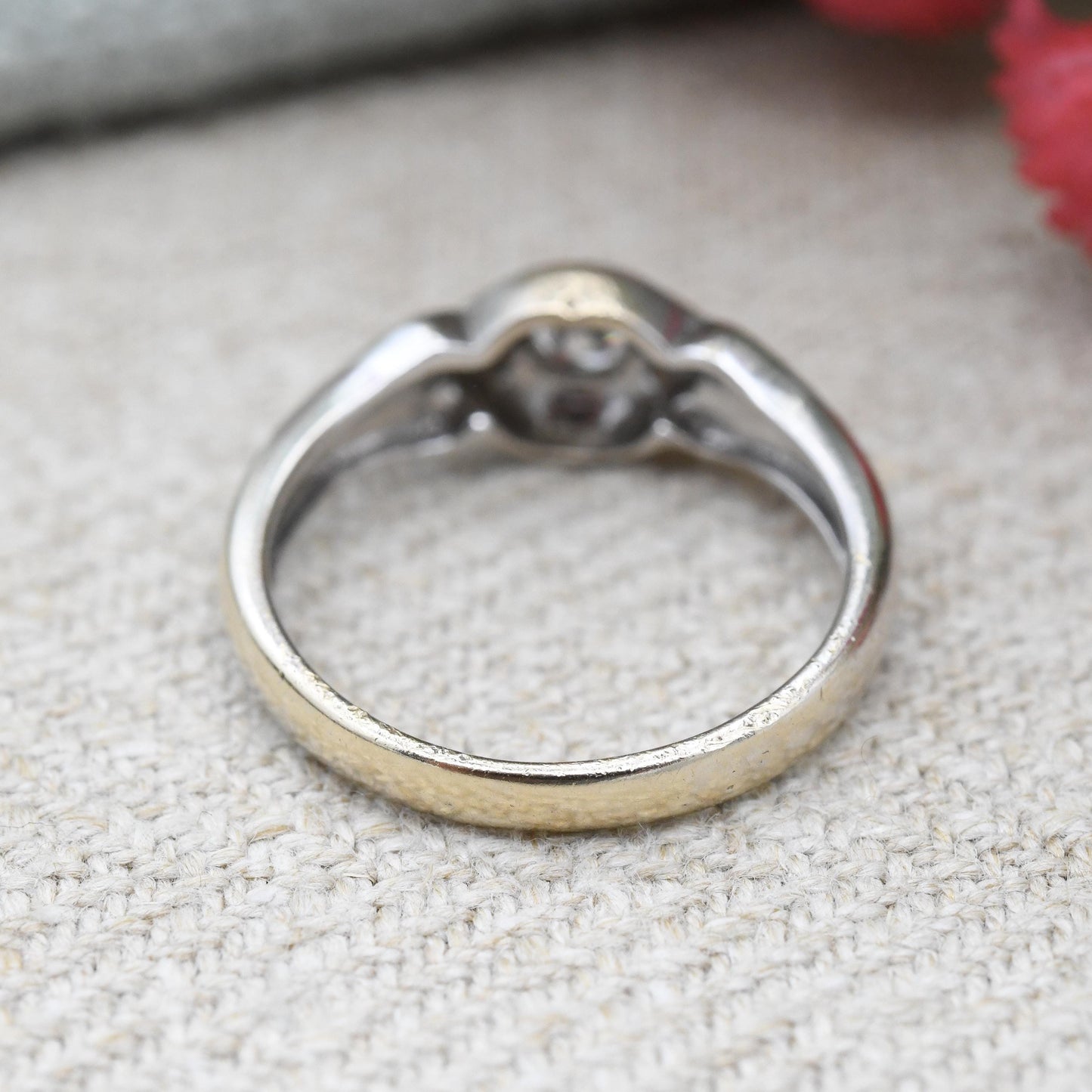 Vintage 18ct Gold Diamond Solitaire Ring 1998 0.22 Carats - White Gold and Yellow Gold Single Stone Engagement | UK Size - L US Size - 5 3/4