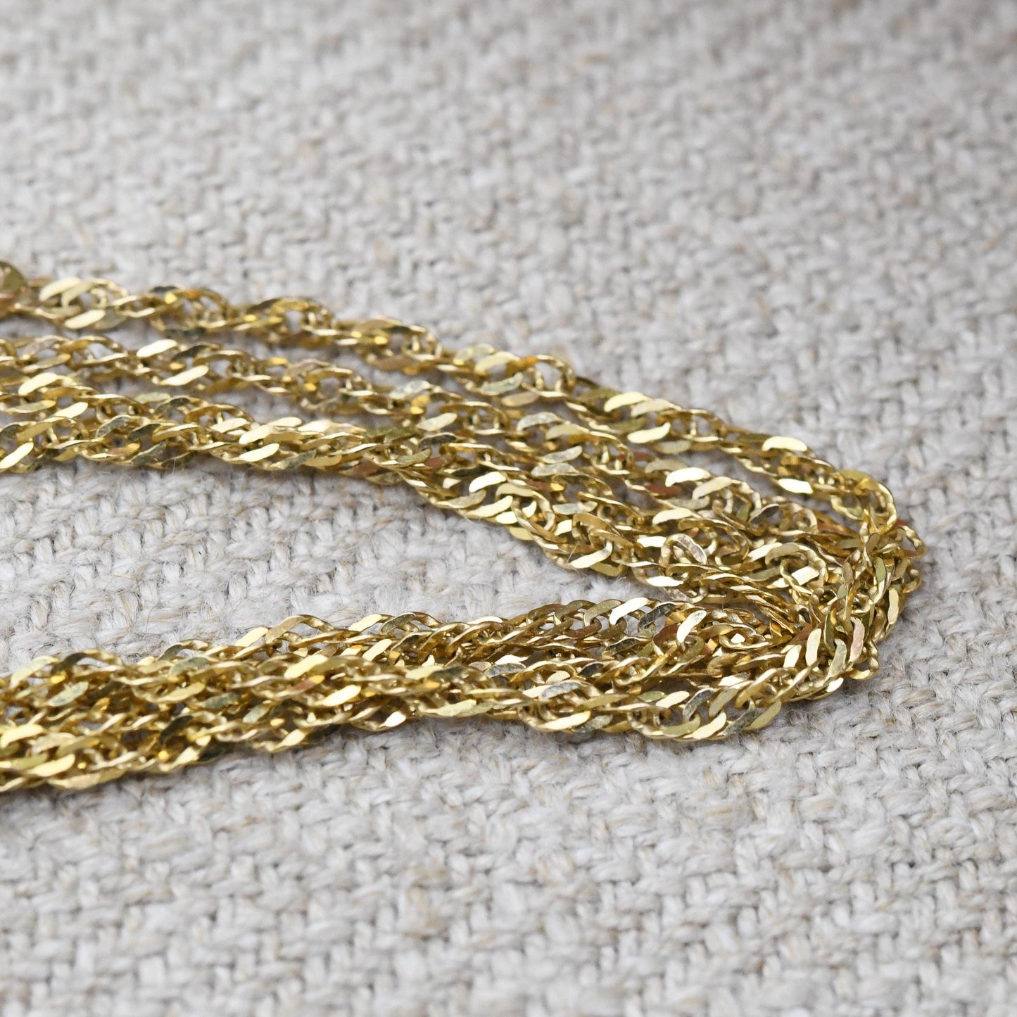 Vintage 9ct Gold Prince of Wales Chain Necklace Made in Italy - Unisex 9K Solid Yellow Gold Chain for Necklace Stack Pendant | 45cm | 18"