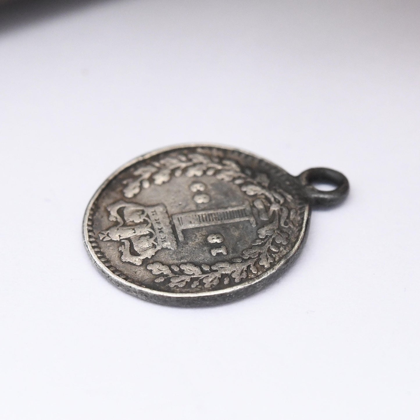 1883 Victorian Maundy 1 Pence Coin Charm Pendant Antique Silver 1p - Tiny Little Old Money Charm | Young Head Queen Victoria