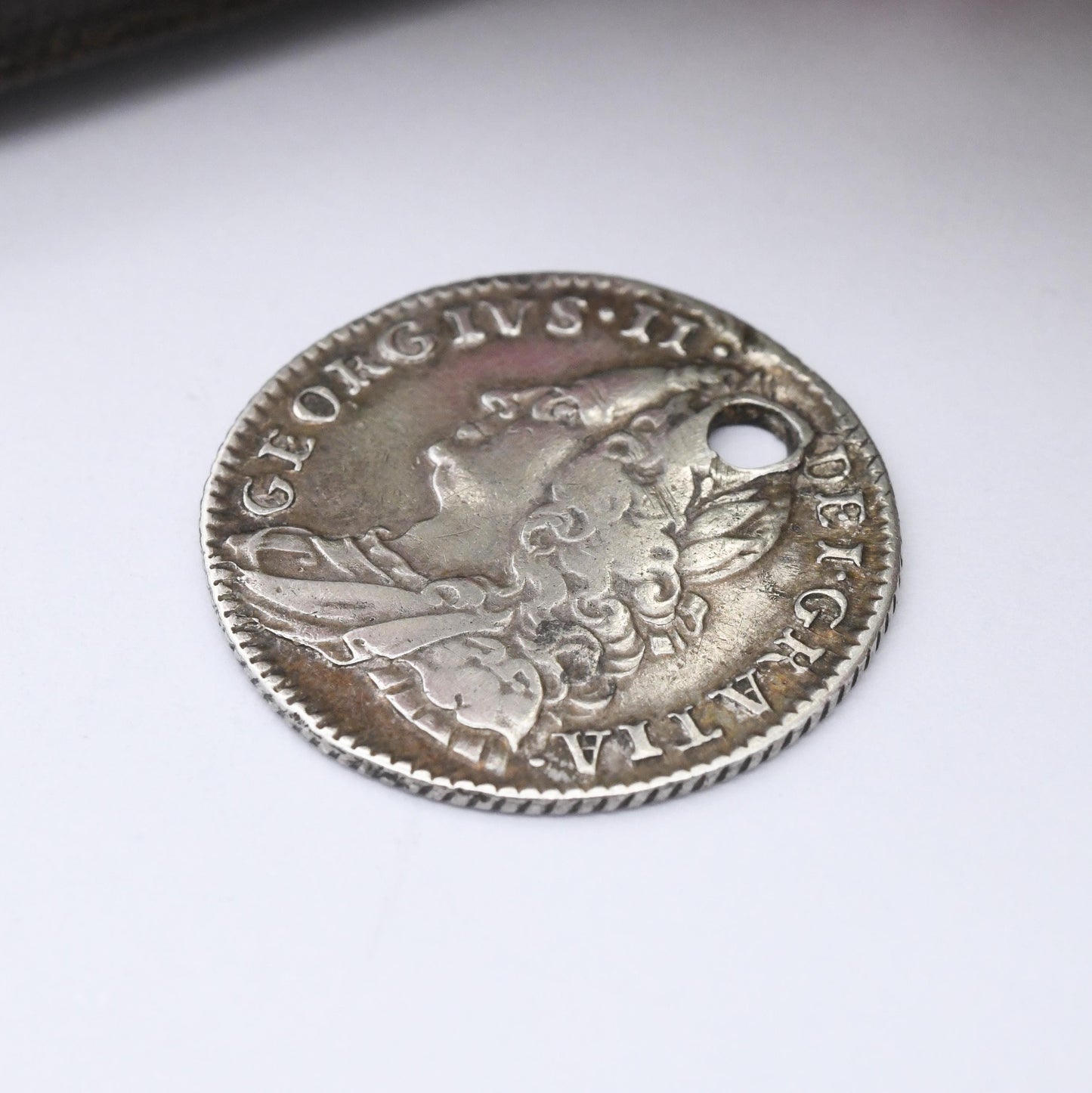 Antique 1757 George II Six Pence Coin Pendant Sterling Silver Coin Jewellery - Genuine Georgian Silver Money Old British 6p Holed Pierced