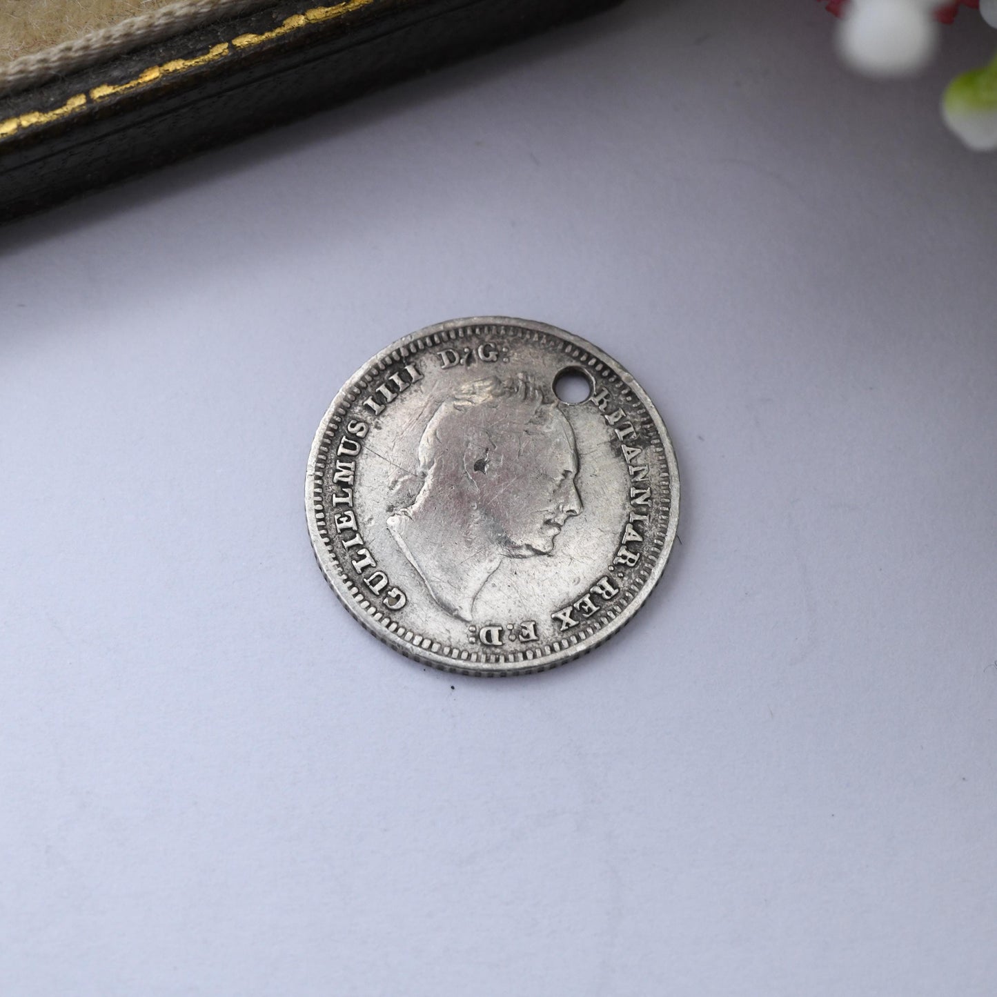 1836 William IIII Fourpence Silver Coin Pendant Antique - Old British Groat Joey Silver Coin Jewellery | Seated Britannia