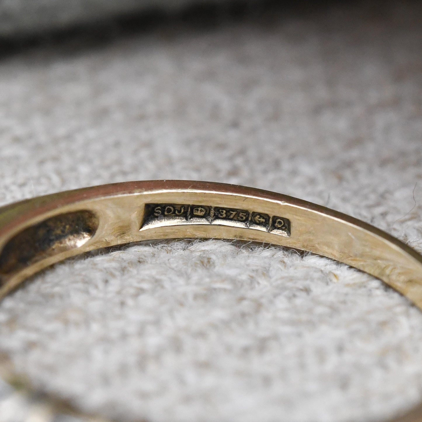 Vintage 9ct Gold Sapphire and CZ Half Eternity Ring 1990 - Half Hoop Alternate Blue White Gem Stacking Ring | UK Size - L | US Size - 5 3/4