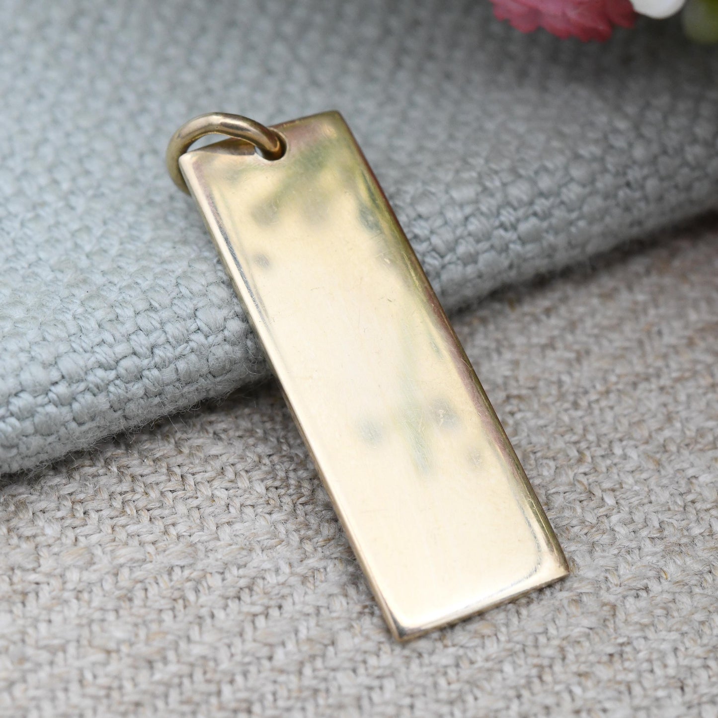 Vintage 9ct Gold Ingot Pendant 1977 SJL Sheffield Hallmark - Solid Gold Unisex Jewellery Charm for Necklace Stack | Yellow Gold Gift for Him