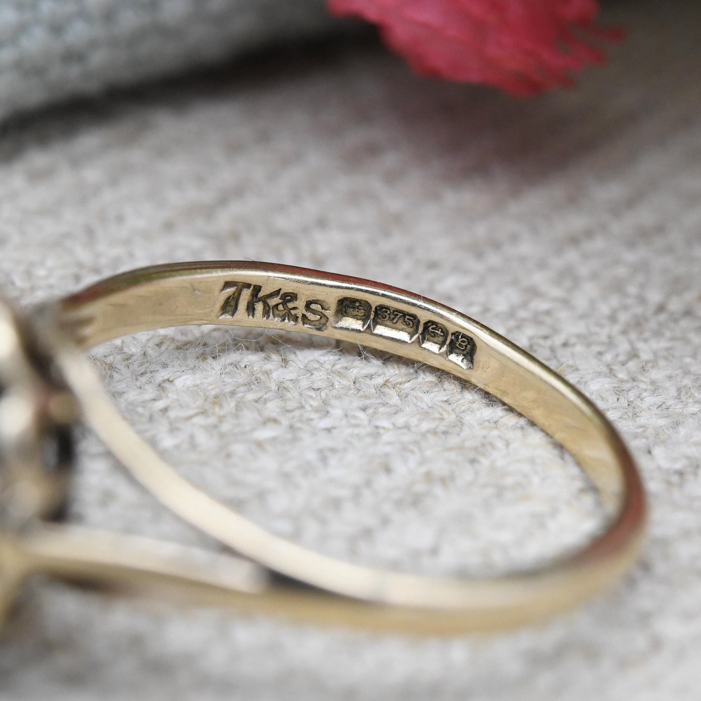 Vintage 9ct Gold Smoky Quartz Statement Ring 1976 by Toye Kenning & Spencer - Mid-Century Large Brown Gemstone | UK Size - O US Size - 7 1/4