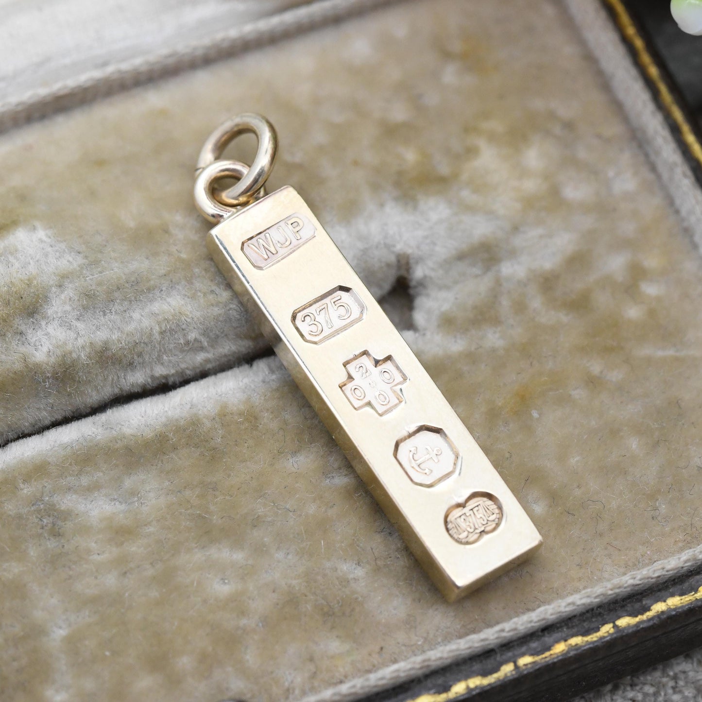 Vintage 9ct Gold Ingot Pendant 2000 Millennium Hallmark WJP - Solid Gold Unisex Jewellery Charm for Necklace Stack Yellow Gold Gift for Him