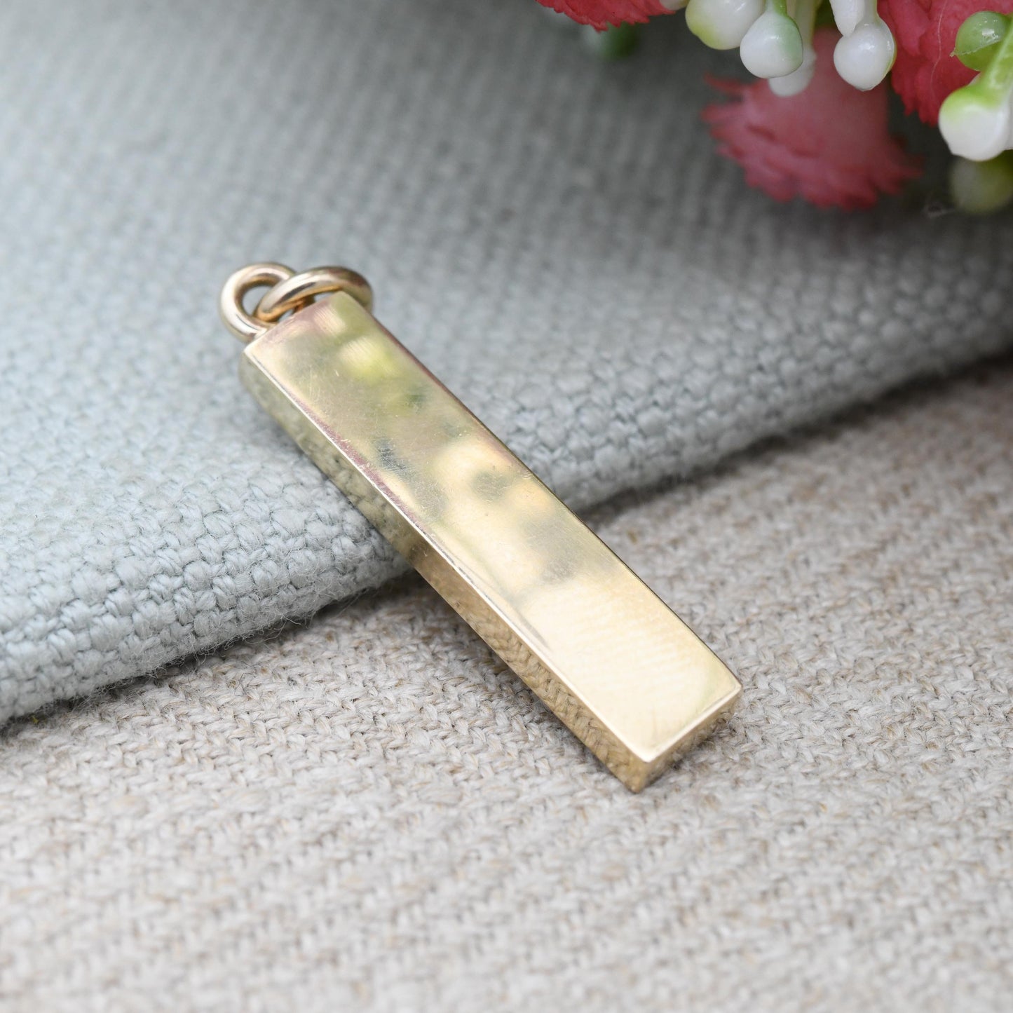 Vintage 9ct Gold Ingot Pendant 2000 Millennium Hallmark WJP - Solid Gold Unisex Jewellery Charm for Necklace Stack Yellow Gold Gift for Him