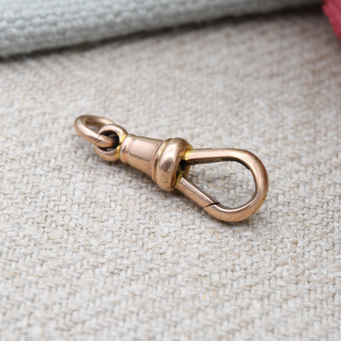 Antique 9ct Gold Dog Clip Clasp by Charles Daniel Broughton - Chunky Solid Gold Fastener for Watch Chain | Charm Bracelet | Pendant Necklace