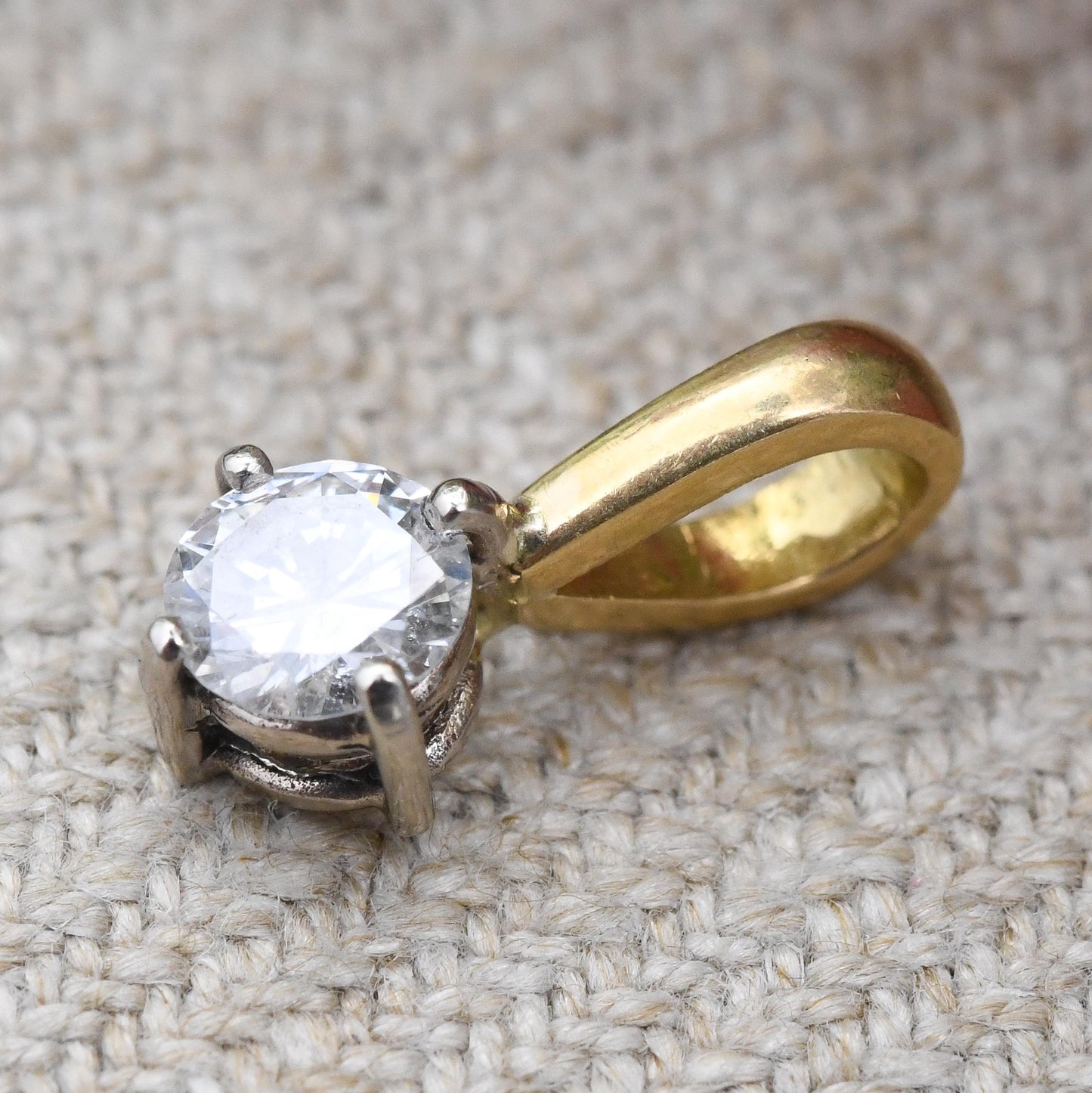 18ct Gold 0.50 Carat Diamond Pendant 1995 - UK Hallmarks Large Solitaire 1/2 Carat Necklace Stack Trace Chain Minimal Single Gemstone Charm