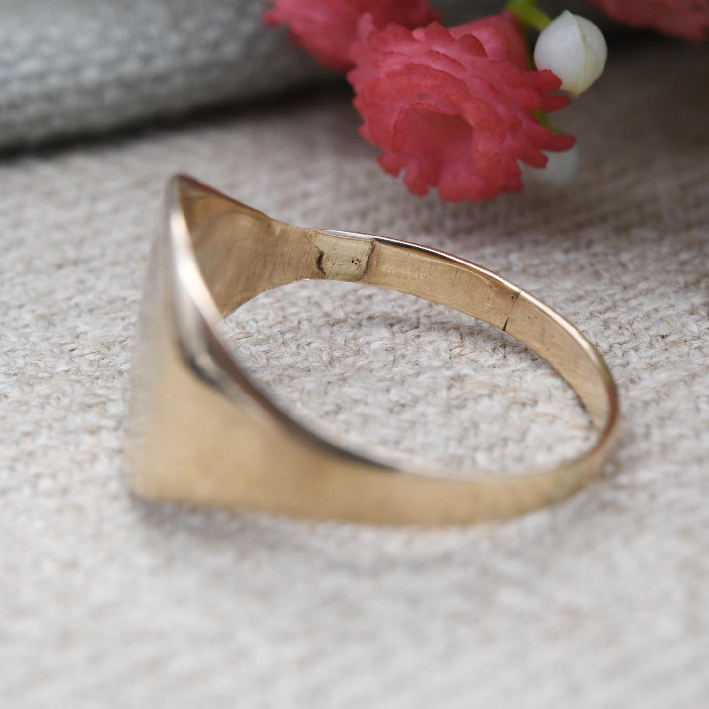 Vintage 9ct Gold Signet Ring 1963 Engraved Initials - Dublin Hallmarks | Large Size Jewellery Gift for Him | UK Size - T | US Size - 9 1/2