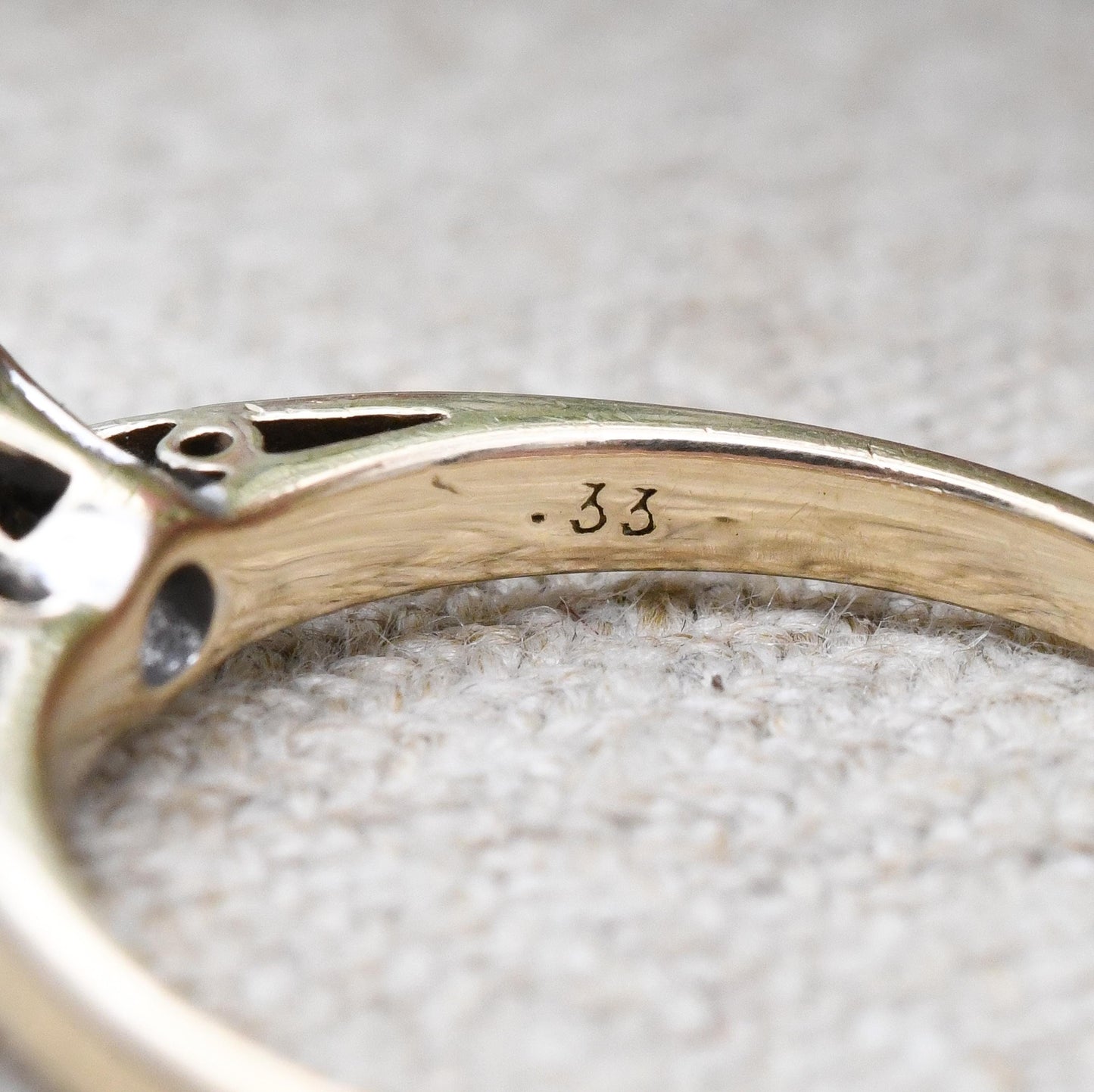 Vintage 9ct Gold Milky Diamond Solitaire Ring 33 Points 1/3 carat - Minimal Design Yellow Gold Engagement | UK Size - M 1/2 US Size - 6 1/2