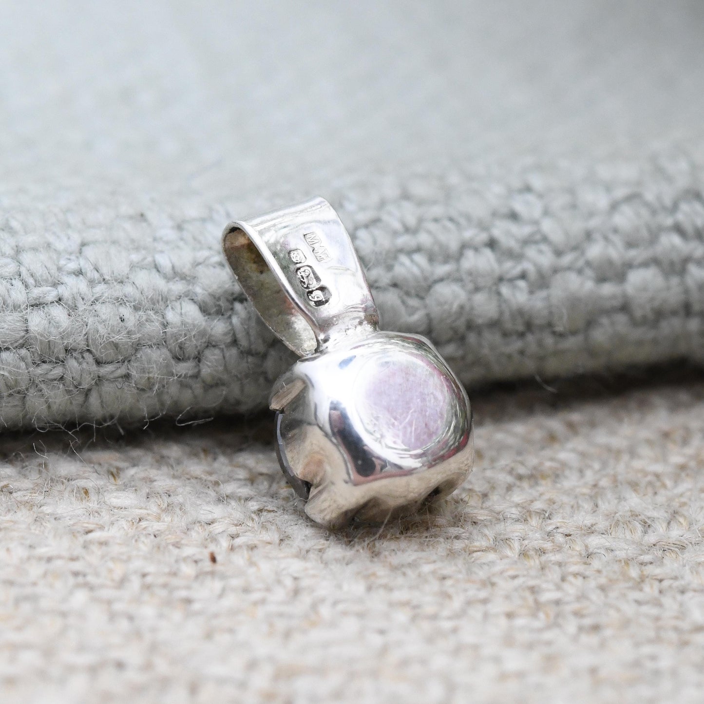 Vintage Sterling Silver CZ Solitaire Pendant 1983 MM - Small Sparkly Pendant Charm for Charm Necklace | Large Clear Stone