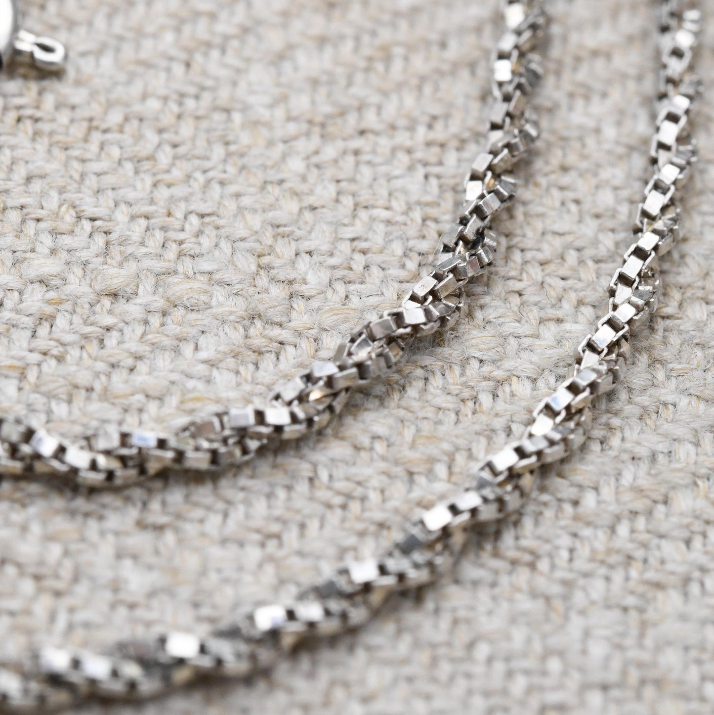 Sterling Silver Twisted Box Chain Necklace c. 1980s - Chunky Short Chain Quality Silver Necklace Square Link | Unisex Necklace Gift | 17.5"