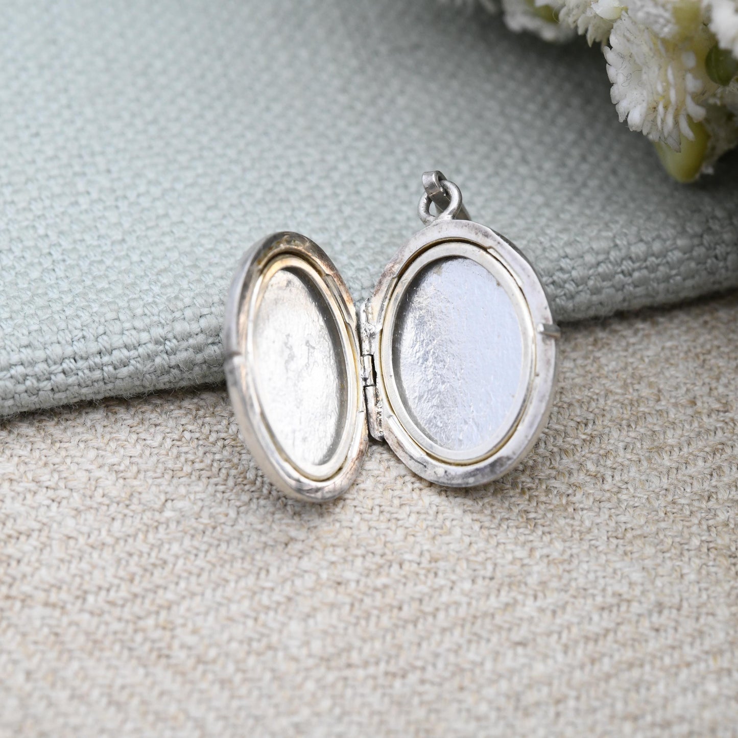Vintage Sterling Silver Locket Pendant by Andreas Daub A*D Mid-Century Textured - Engraved Locket Pretty Gift for Her Charm Necklace Stack