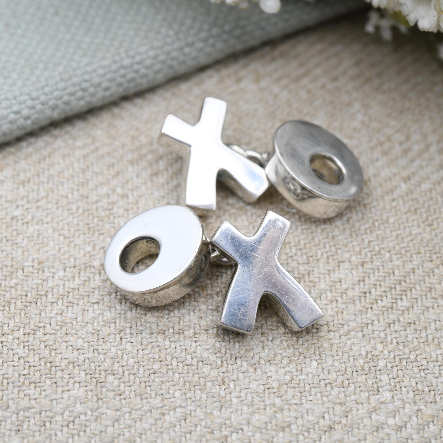 Vintage Links of London Sterling Silver Cufflinks 1996 Noughts and Crosses - Designer Minimalist Solid Silver | Chunky Kisses Design XO