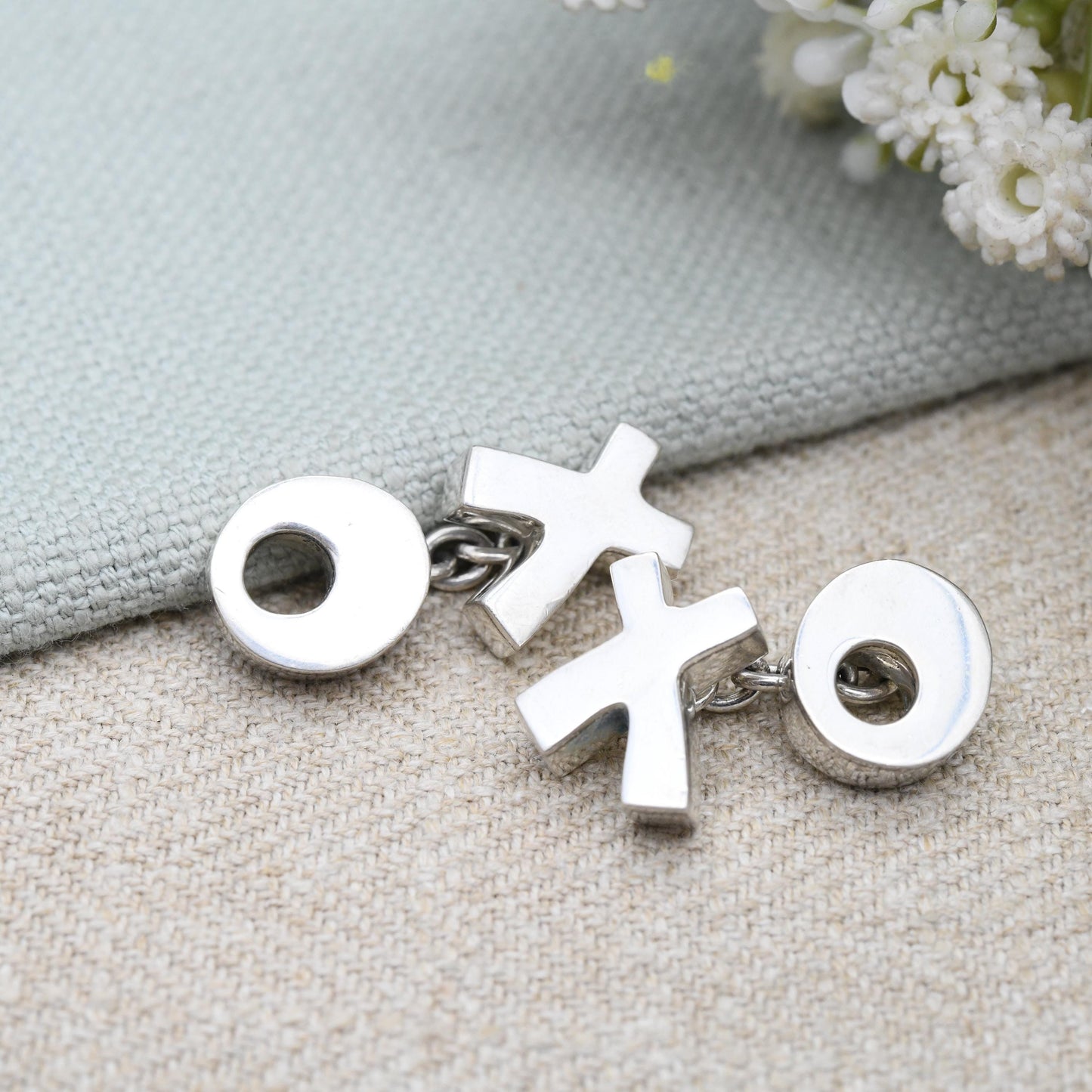 Vintage Links of London Sterling Silver Cufflinks 1996 Noughts and Crosses - Designer Minimalist Solid Silver | Chunky Kisses Design XO