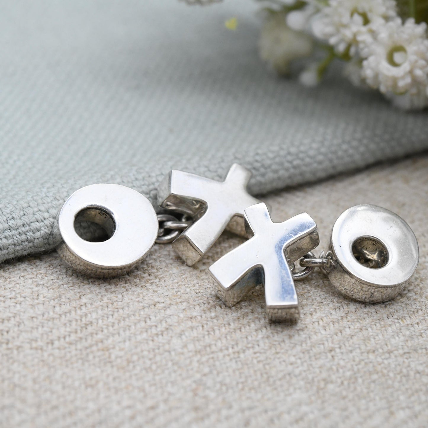 Vintage Links of London Sterling Silver Cufflinks 1996 Noughts and Crosses - Designer Minimalist Solid Silver | Chunky Kisses Design XO