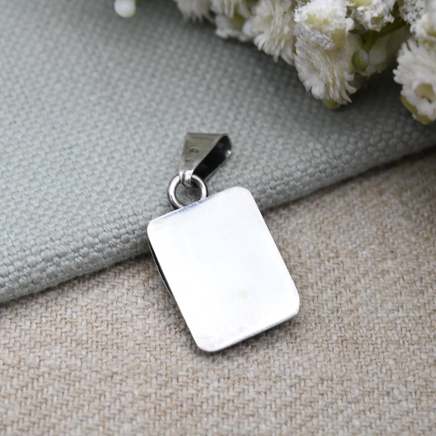 European Sterling Silver Flower Pendant - Sculptural Textured Design | Minimalist Solid Silver | Polish Style Jewellery