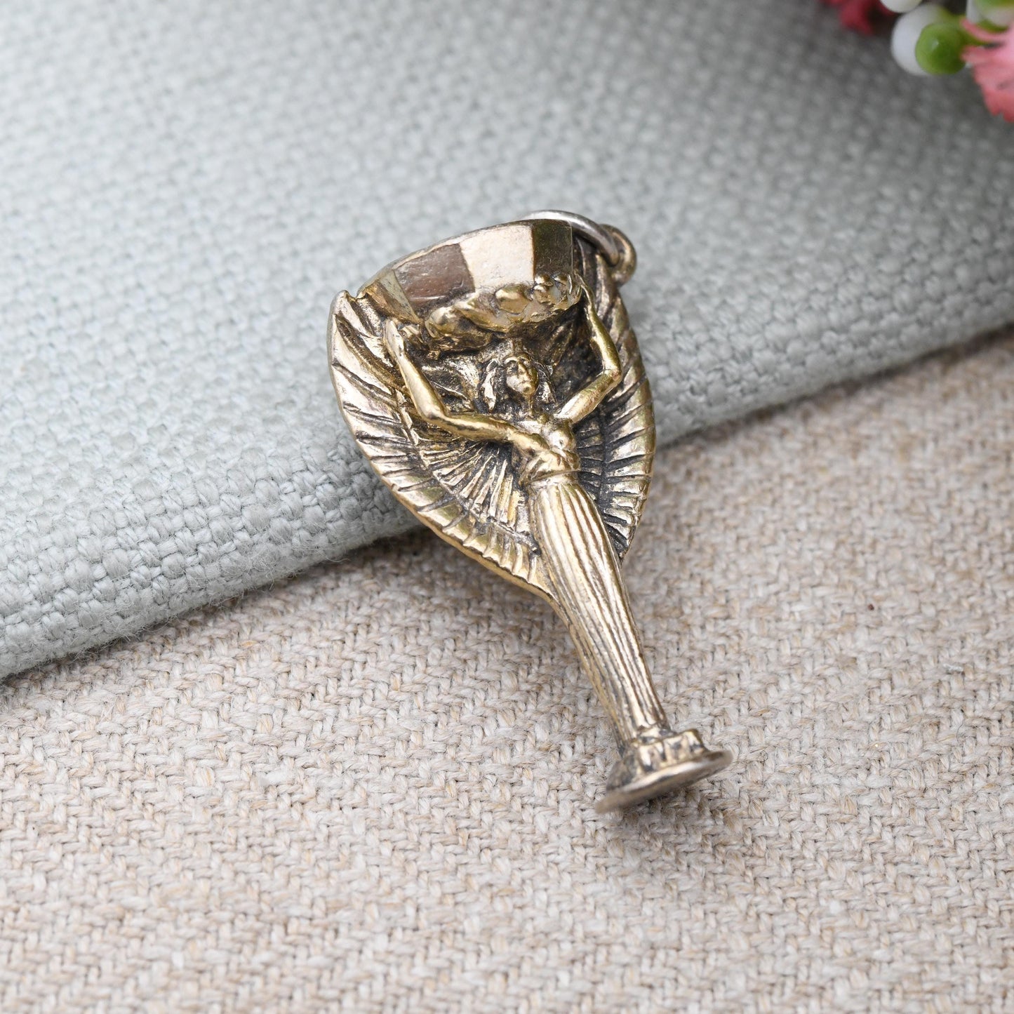 Vintage England 1966 Trophy Charm Sterling Silver Jules Rimet Pendant - Fifa World Cup Final Winners Football Gold Cup | Coupe du Monde