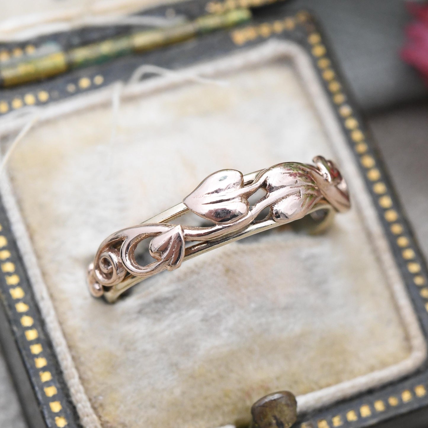 Vintage Clogau 9ct Gold Ring 1997 Tree of Life Welsh Gold - Plant Theme Leaf Band Ring Everyday Vine Leaves | UK Size - L | US Size - 5 3/4