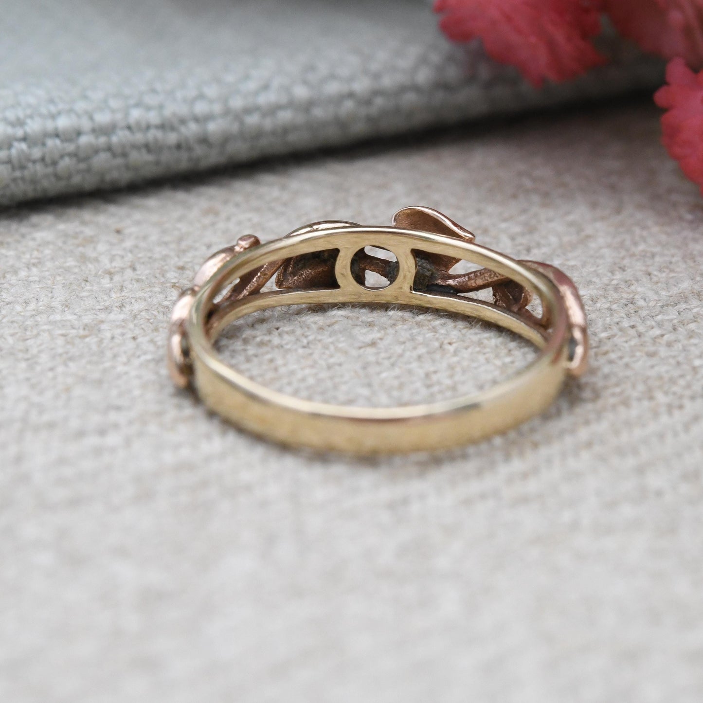 Vintage Clogau 9ct Gold Ring 1997 Tree of Life Welsh Gold - Plant Theme Leaf Band Ring Everyday Vine Leaves | UK Size - L | US Size - 5 3/4