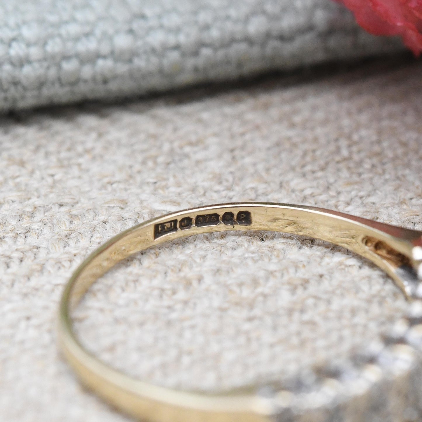 Vintage 9ct Gold and Diamond Half Eternity Ring 1989 - Flush Stones Double Row Hoop Ring Diamond Ring Stack Gift | UK Size - O | US Size - 7