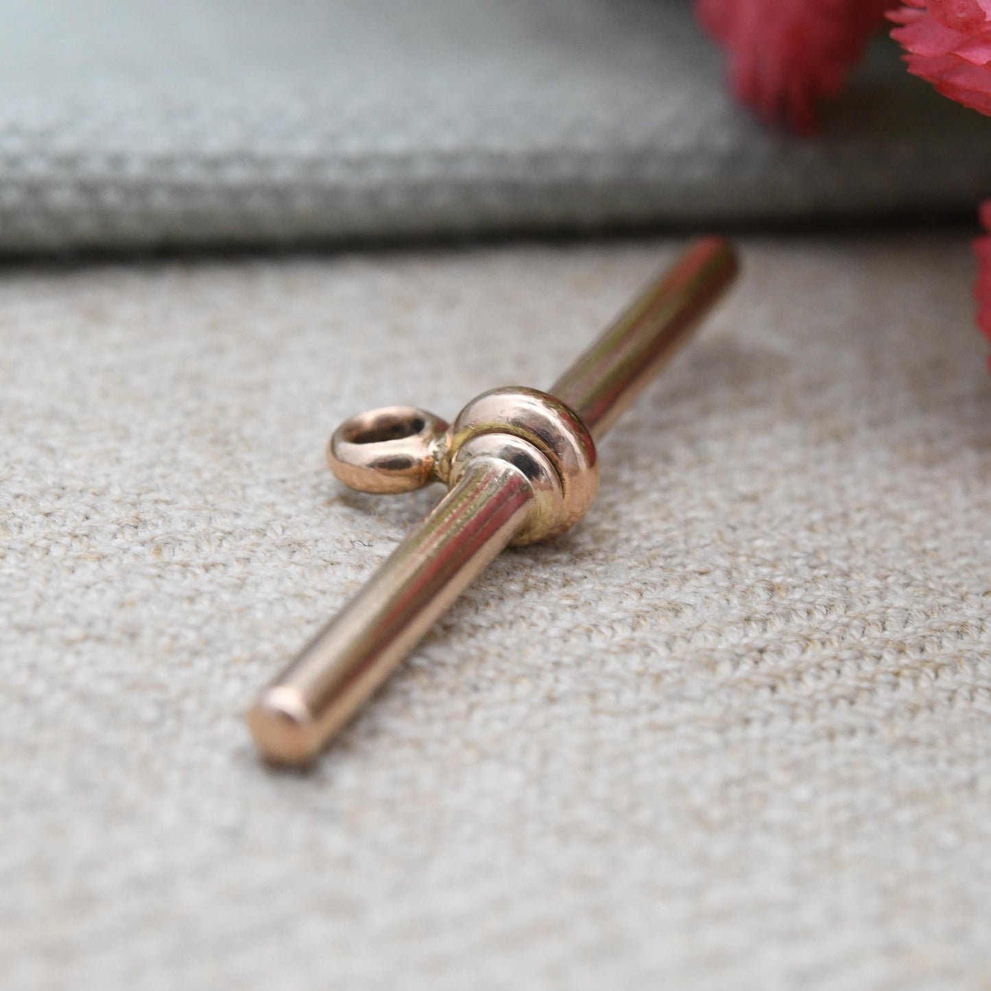 Antique 9ct Gold T-Bar Pendant Charm c. 1910s Edwardian Era - Chunky Solid Gold Jewellery Gift Charm Bracelet Pendant Necklace M&M Hallmarks