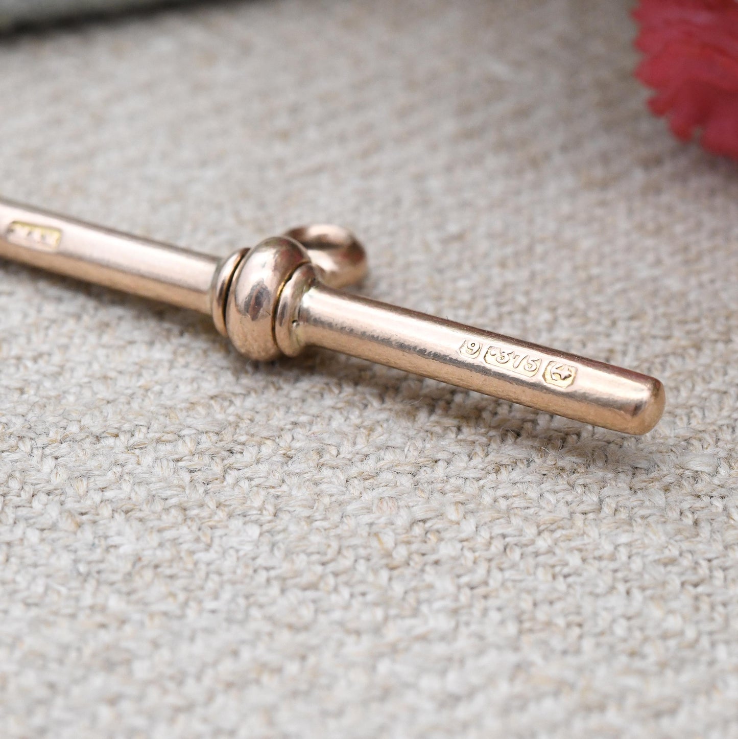 Antique 9ct Gold T-Bar Pendant Charm c. 1910s Edwardian Era - Chunky Solid Gold Jewellery Gift Charm Bracelet Pendant Necklace M&M Hallmarks