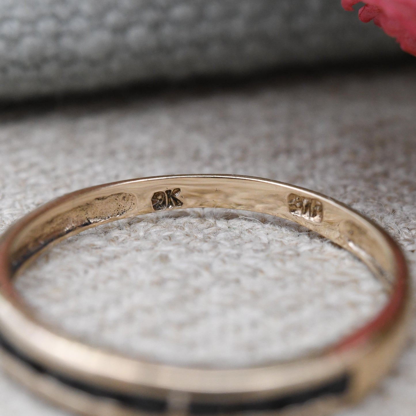 Vintage 9ct Gold Sapphire Half Eternity Ring Channel Set - Blue Gemstone Stacking Ring Anniversary Gift | UK Size - O 1/2 US Size - 7 1/2