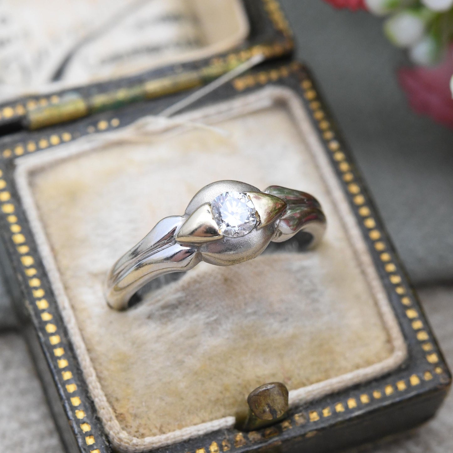 Vintage 18ct Gold Diamond Solitaire Ring 1998 0.22 Carats - White Gold and Yellow Gold Single Stone Engagement | UK Size - L US Size - 5 3/4