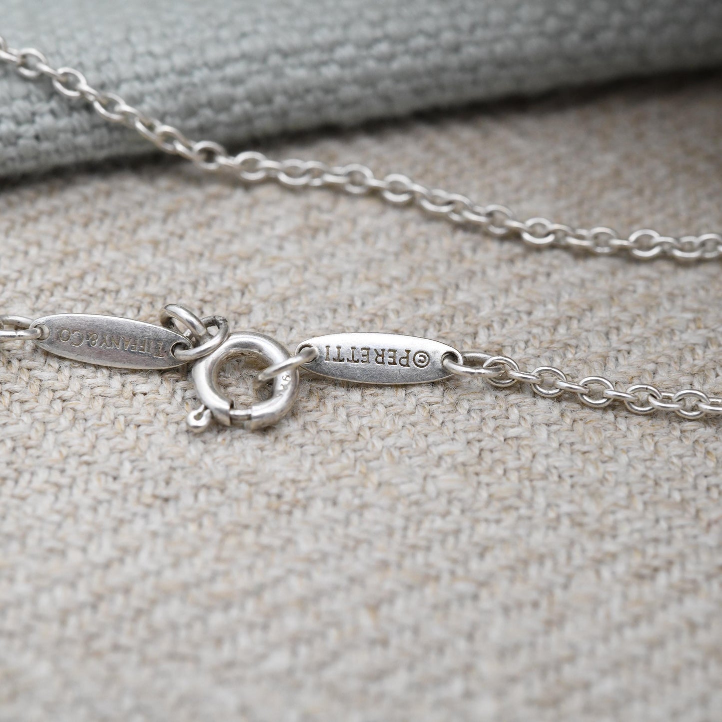 Tiffany & Co Elsa Peretti Open Heart Pendant Necklace Sterling Silver - Large Size 27mm | Genuine Signed Designer Jewellery Cable Chain 18"