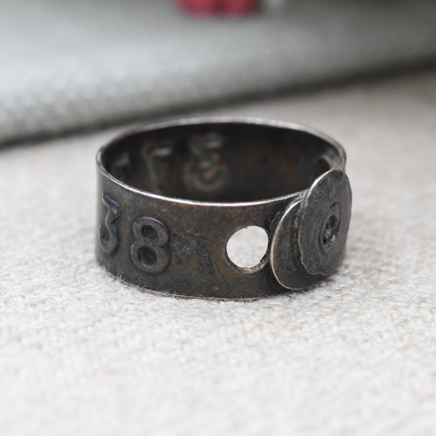 Vintage Robson's Test Sterling Silver Band Ring Salesman Sample Size - Unusual Antique Curio Collectable | UK Size - P | US Size - 7 1/2