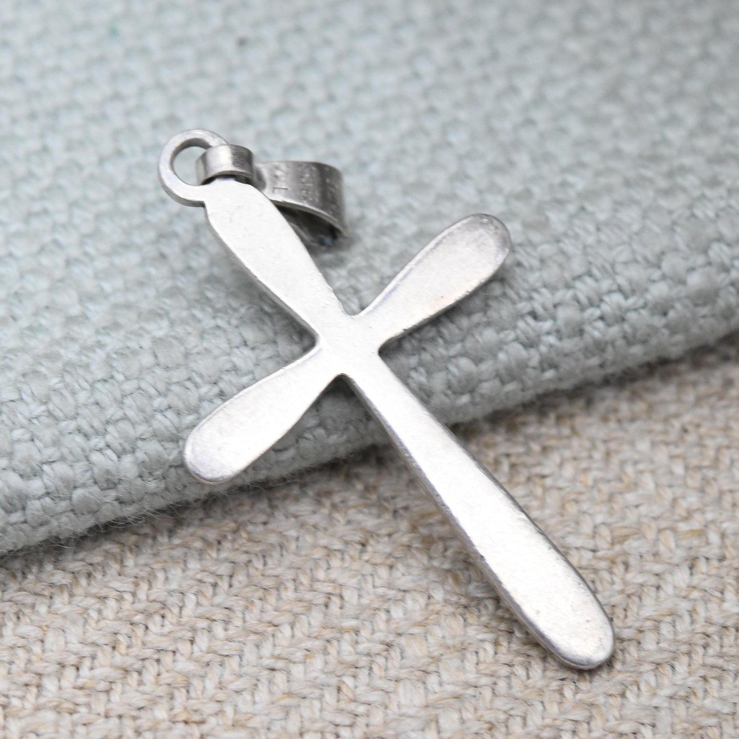 Vintage Sterling Silver Cross Pendant Kordes Lichtenfels K&L - Mid-Century Modernist Line Textured Design | Gift for Baptism Christening