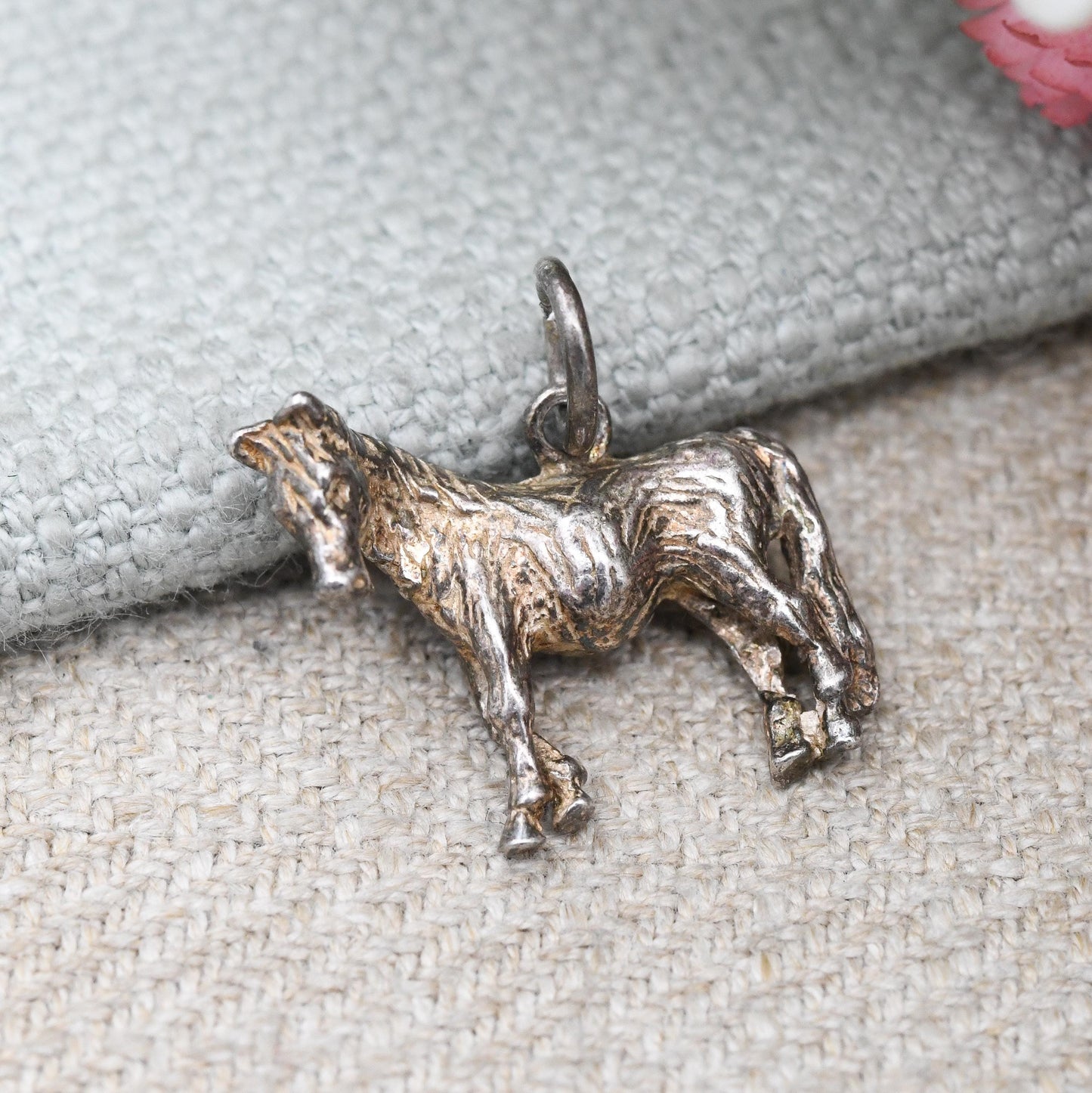 Vintage Sterling Silver Horse Charm Pendant - Novelty Detailed Animal Jewellery | Horse Girl Gift | Nature Lover Charm Bracelet Necklace