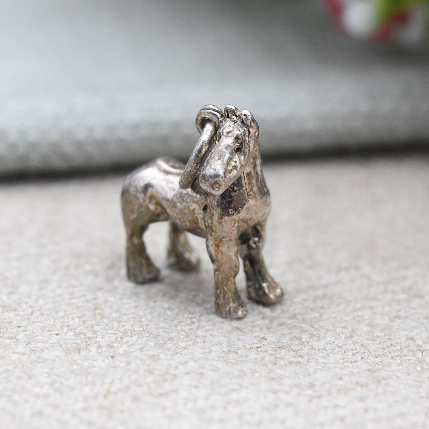 Vintage Sterling Silver Shire Horse Charm Pendant - Standing Horse Animal Jewellery | Horse Girl Gift | Nature Lover Charm Bracelet Necklace