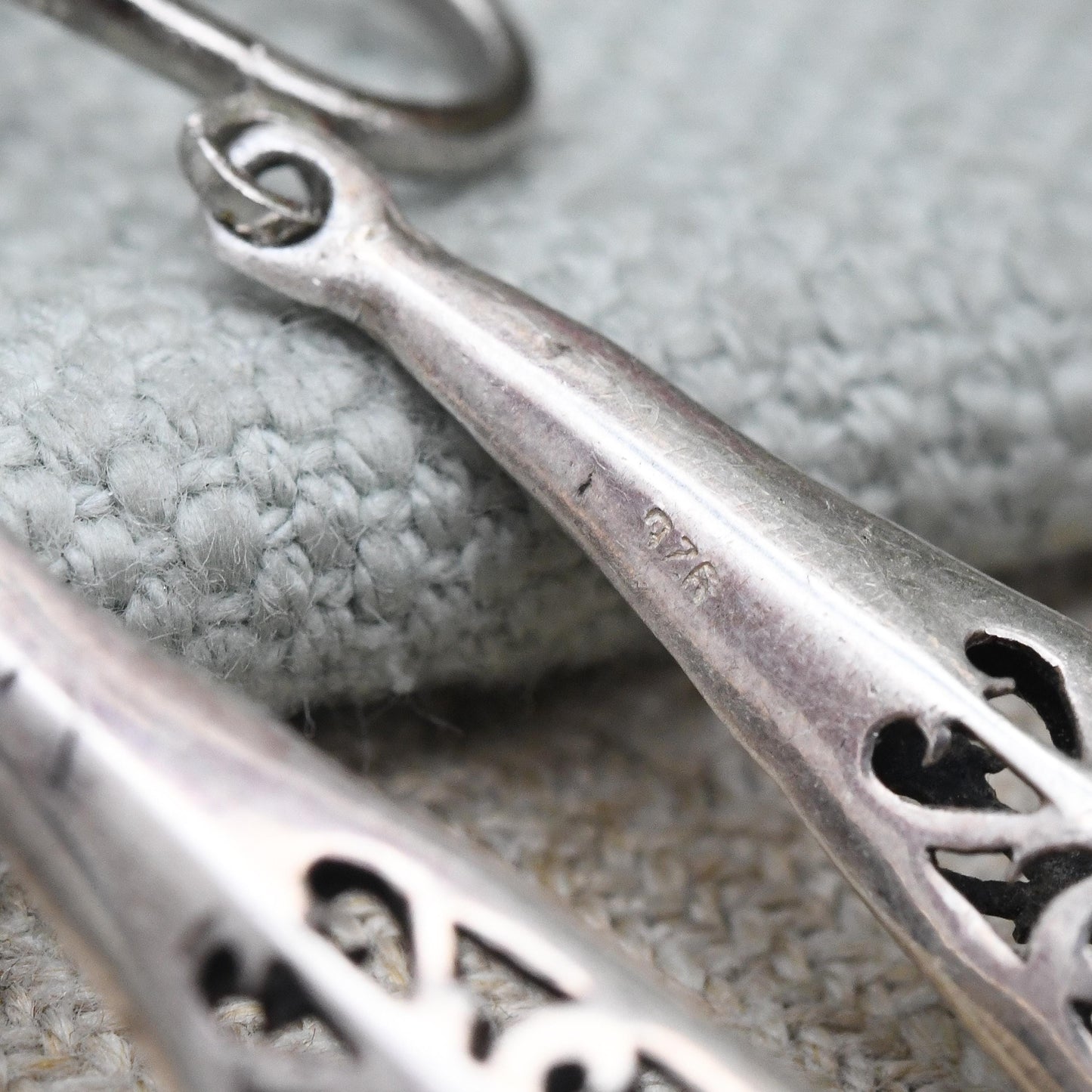 Vintage Sterling Silver Long Drop Earrings with Costume Screw Backs - Openwork Scrolling Design | Delicate Gift for Her | Unpierced Ears