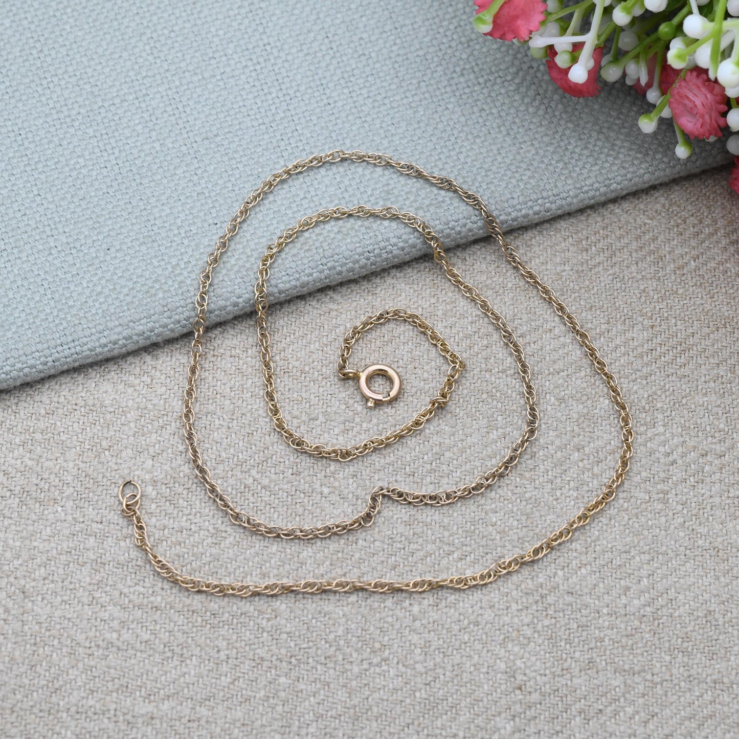 Vintage 9ct Gold Chain Necklace Prince of Wales Link - Unisex 9K Solid Gold Chain | Yellow Gold Everyday Jewellery | 51cm | 20"