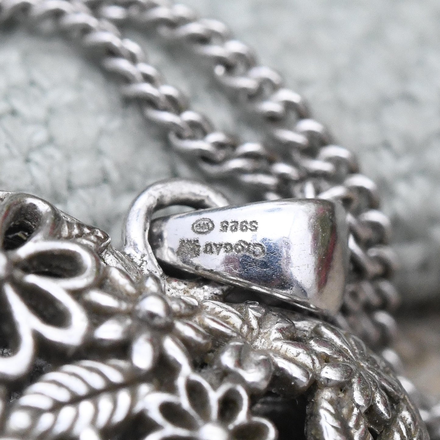 Clogau Sterling Silver Heart Locket Pendant Open Flower Design - Floral Love Heart Shape Locket Pretty Gift for Her Charm Necklace Stack