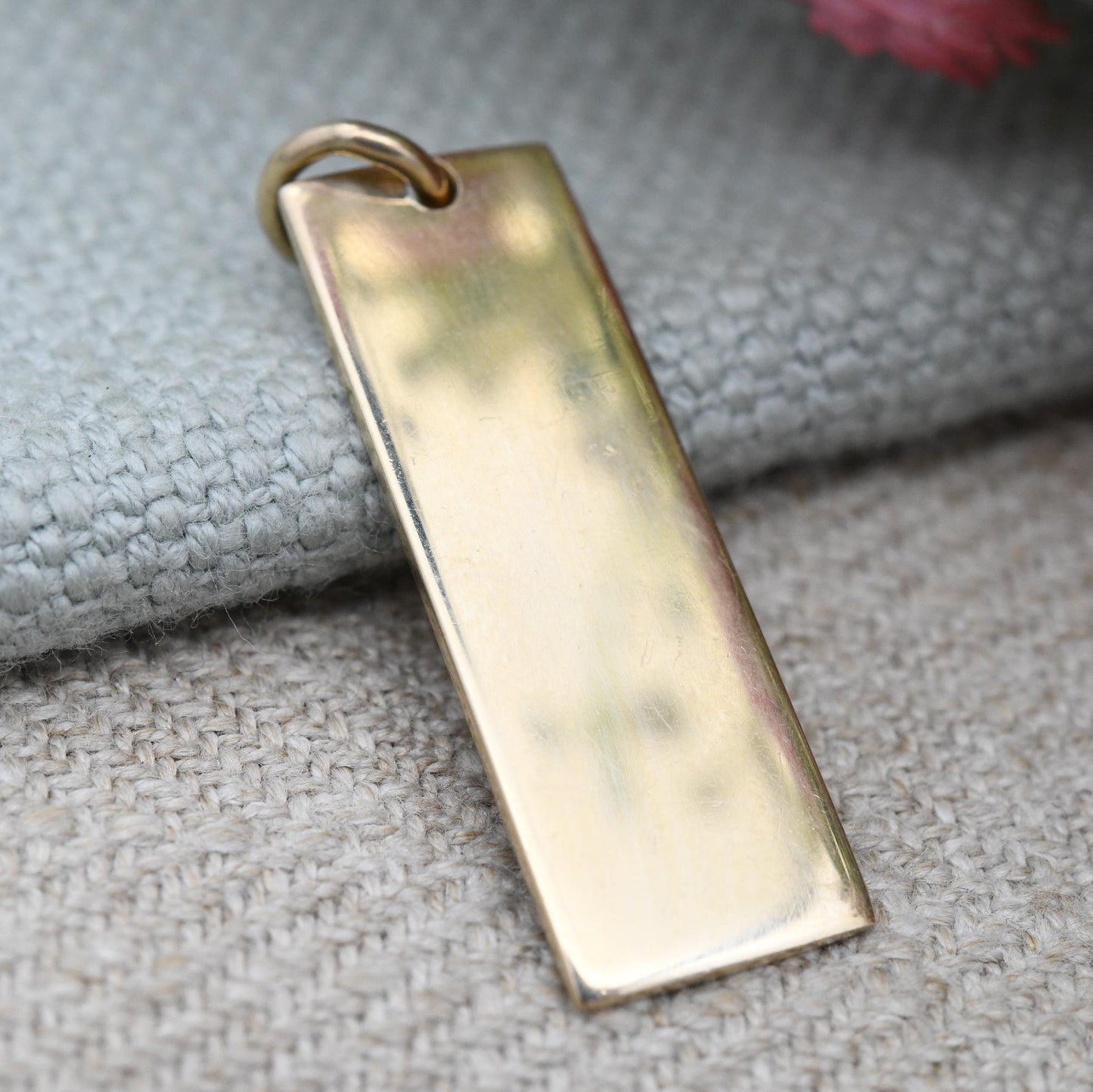 Vintage 9ct Gold Ingot Pendant 1977 SJL Sheffield Hallmark - Solid Gold Unisex Jewellery Charm for Necklace Stack | Yellow Gold Gift for Him