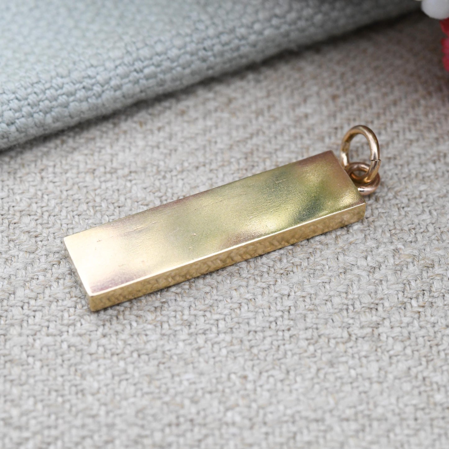 Vintage 9ct Gold Ingot Pendant 1977 by Eric Wallace Nicholls EWN Birmingham Hallmark - Solid Gold Unisex Jewellery Yellow Gold Gift for Him